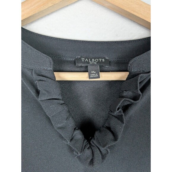 Talbots Dress Black M Petite Classic Stretchy Midi Career Party Elegant 152 - Picture 4 of 6